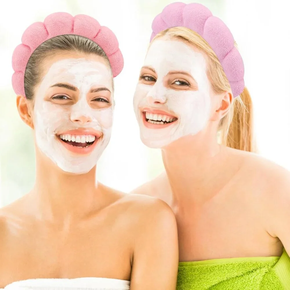4 PCS Spa Headband - Pink Skincare Makeup Face Wash Skin Care Make Up Cute Prepp - Picture 2 of 8